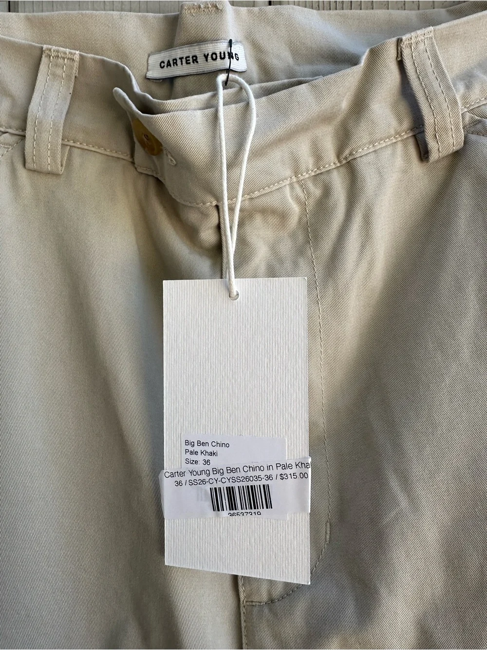 Carter young Big Ben Chinos - Pale Khaki size 36